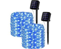 Omgoods - Sfeerverlichting - 2 stuks, 20m, 200 LED-lampen op zonne-energie voor de tuin