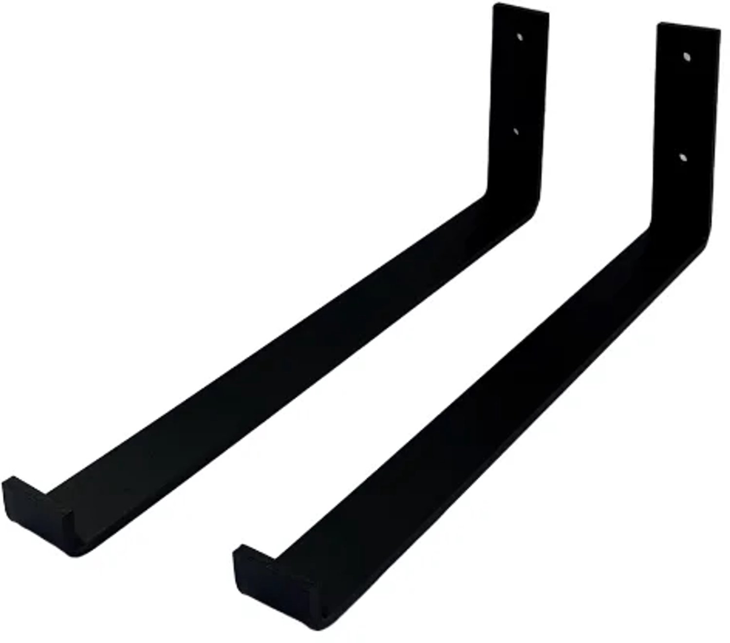 Wovar Plankdrager Zwart Industrieel Hangend 15 x 40 cm | Set 2 Stuks