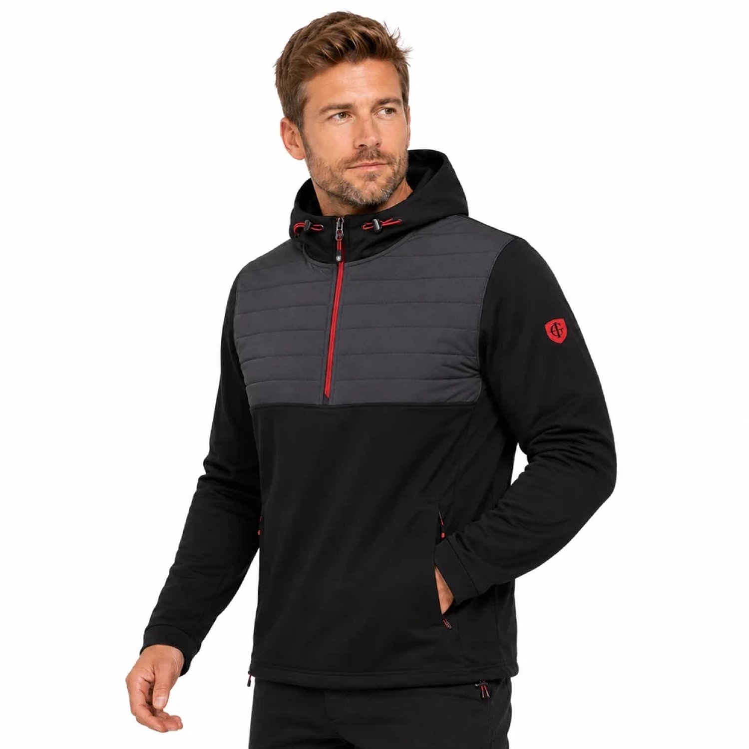 Island Padded Technical Heren Hoodie Zwart