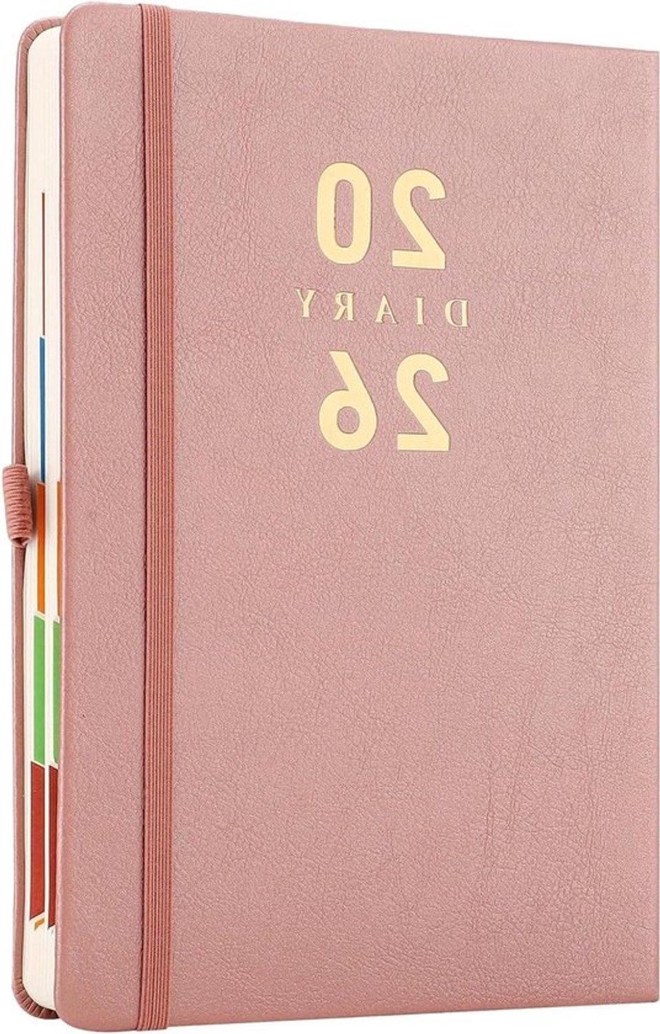 Dagboekplanner - Organiser en agenda - Dagelijkse planning - Pagina per dag - A5-formaat - Roségoud