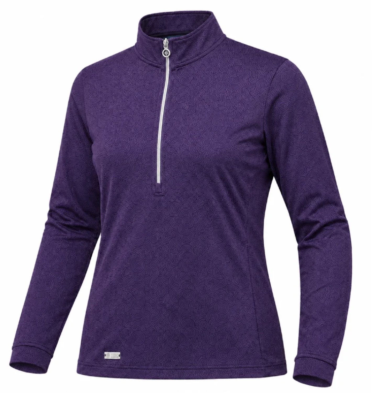 Island Half Zip Printed Dames Top Layer Paars