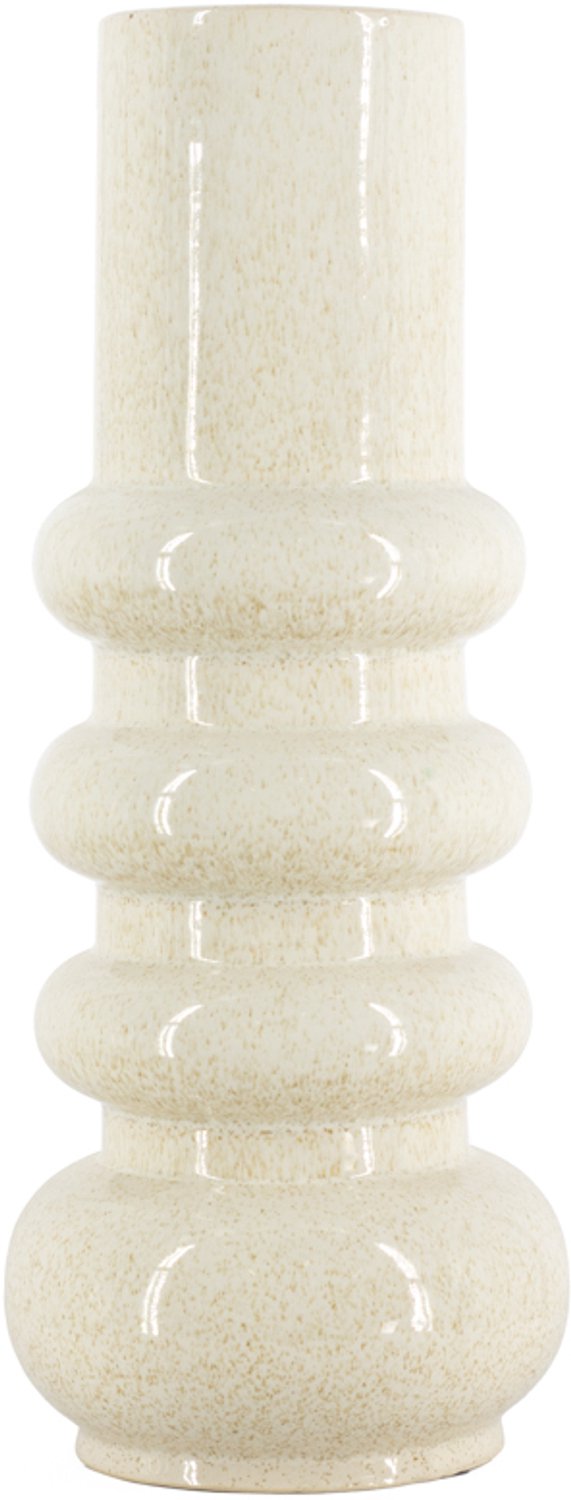 Aardewerk vaas Stack beige