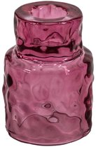 Glazen waxine- en kaarsenstandaard roze