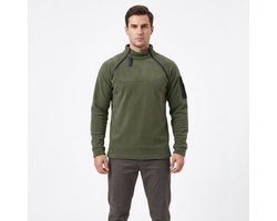 WiseGoods Premium Tactical Fleece Trui Heren - Warme Outdoor Sweater met 2 Ritsen - Thermo Winterkleding - Kleren Man - Legergroen Maat L