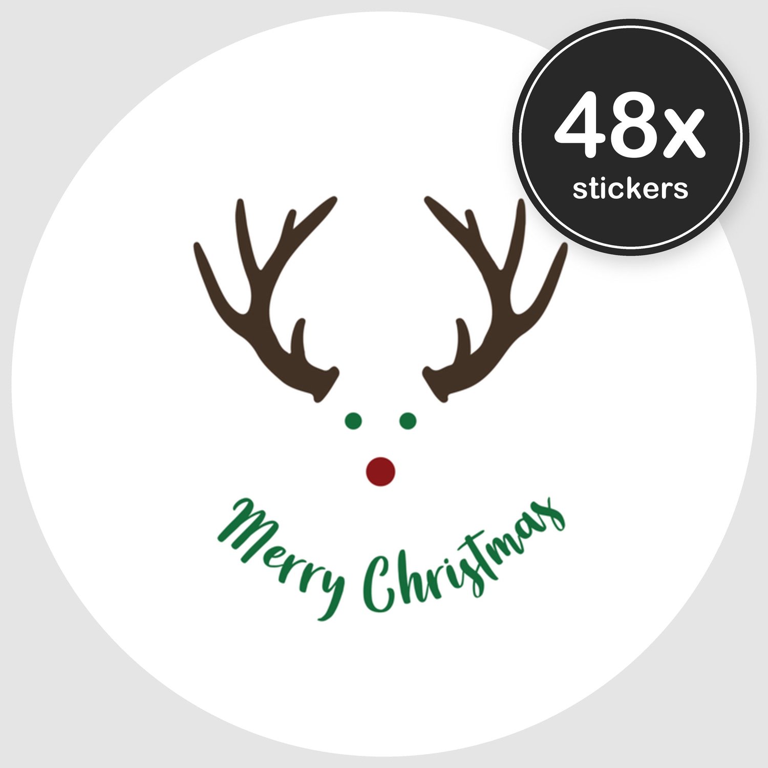 Sluitstickers Kerst - 48 stuks - Rond 30 mm - Kerststickers - Sluitzegel Kerstkaart - Design 007
