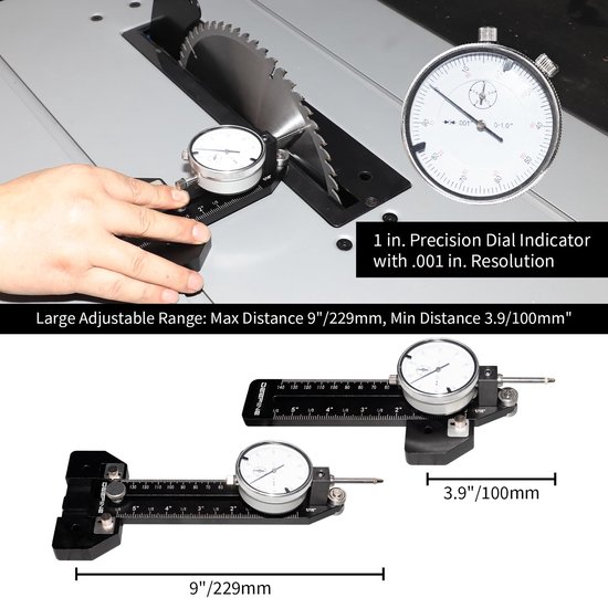 Dunne Rip Jig tafelzaag, apparaat voor herhaalde smalle en dunne reepsneden, houtbewerkingsgereedschap, snelle dunne scheurgeleiding voor tafelzaag, freestafel met metrische micrometer — afbeelding 2