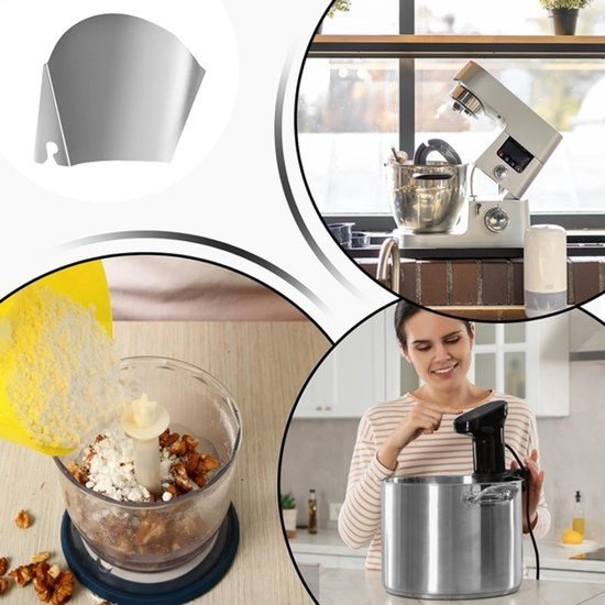 Mixer Spatscherm - Giettuit - Eenvoudig Schoonmaken - Roestvrij Staal - 15 cm Diameter - Zilver — afbeelding 3