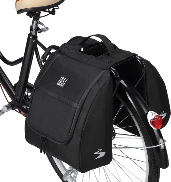 Brisby Dubbele Fietstas 28 Liter – Koeltas en Lunchtas – 4-laags Geïsoleerd – Voor Gewone en Elektrische Fiets – Waterafstotend met Waterdichte Ritsen – Zwart — afbeelding 3