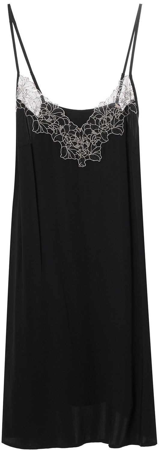 ESOTIQ Cotti - Nachthemd - Zwart - 100% viscose - Verstelbare bandjes