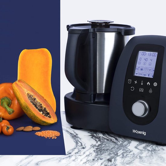 Intelligent Professional Multifunctionele Keukenmachine, 2L, 1000W, 30+ Kookfuncties, Robot, Turbo 10 Snelheden, Temperatuur van 37 tot 120°C, Tot 4 Bereidingen Gelijktijdig, Zwart — afbeelding 4