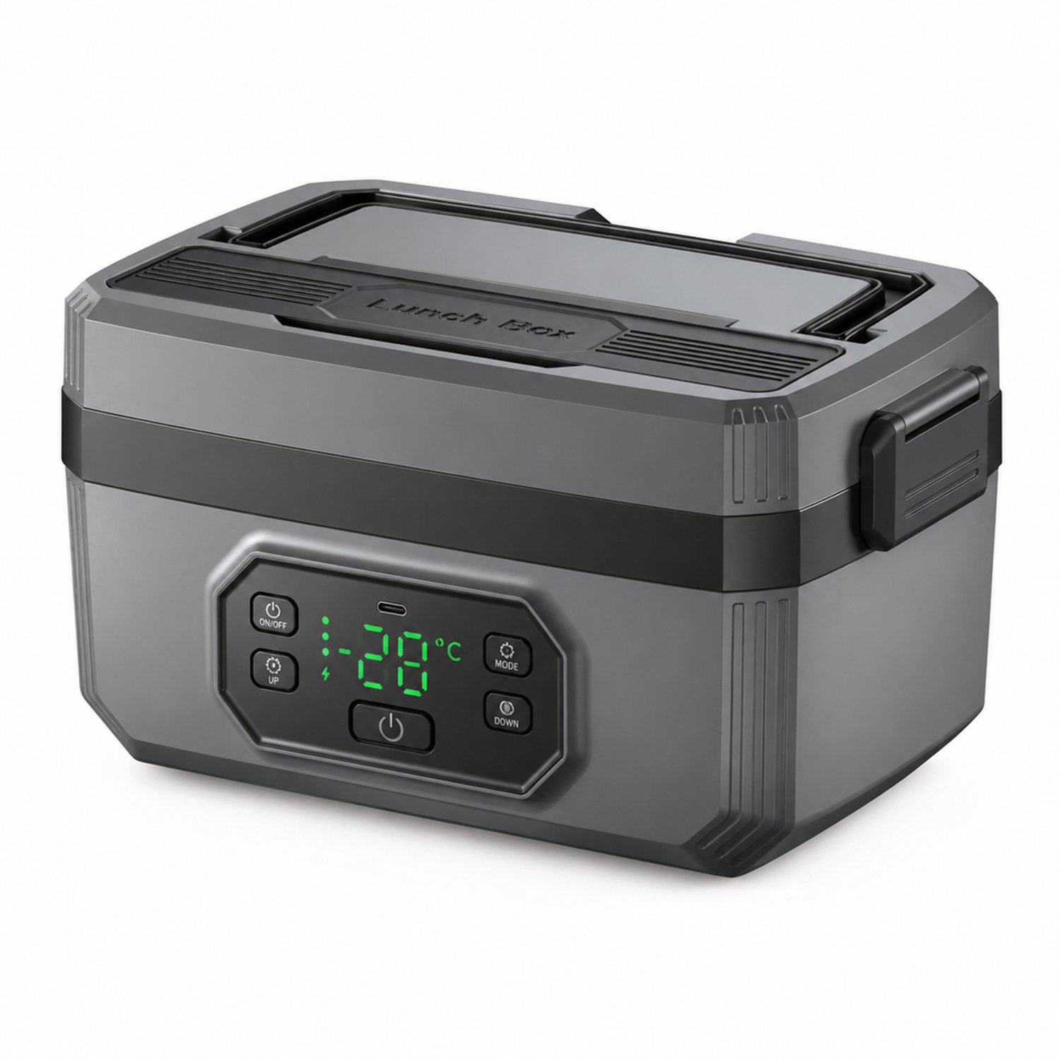 Elektrische broodtrommel 1600 ml, oplaadbaar, 50 W, met deksel en bedieningspaneel
