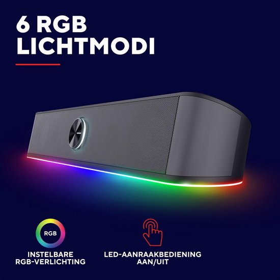 Rhox Soundbar met RGB Verlichting 12W (6W RMS), Grijs — afbeelding 4