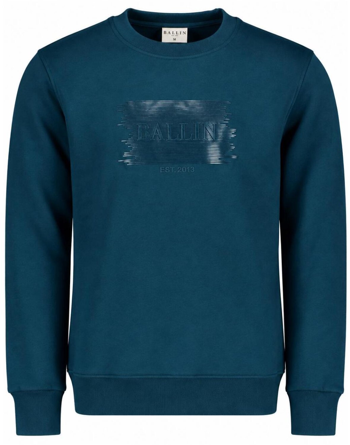 Ballin Trui Crewneck Placket 2653 Petrol Mannen Maat - 3XL