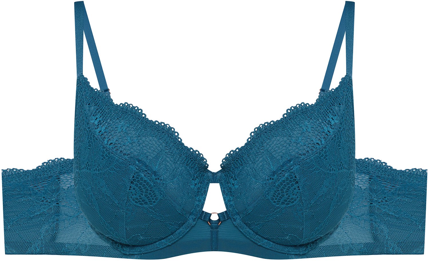 ESOTIQ Tarot Serie - Halfvoorgevormde Beha - Turquoise - 70G - Kanten Details Turquoise;Blauw