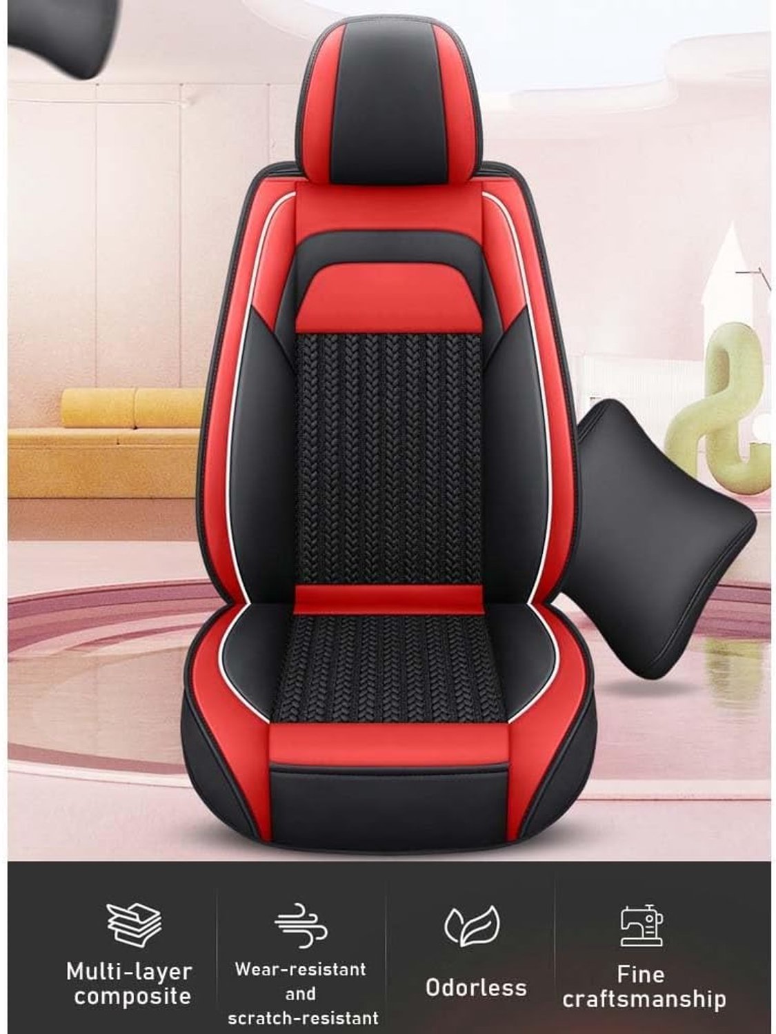 Lederen autostoelhoes pad - universeel 5-zits - PU waterdicht - antislip en veilig - ServiceTopper