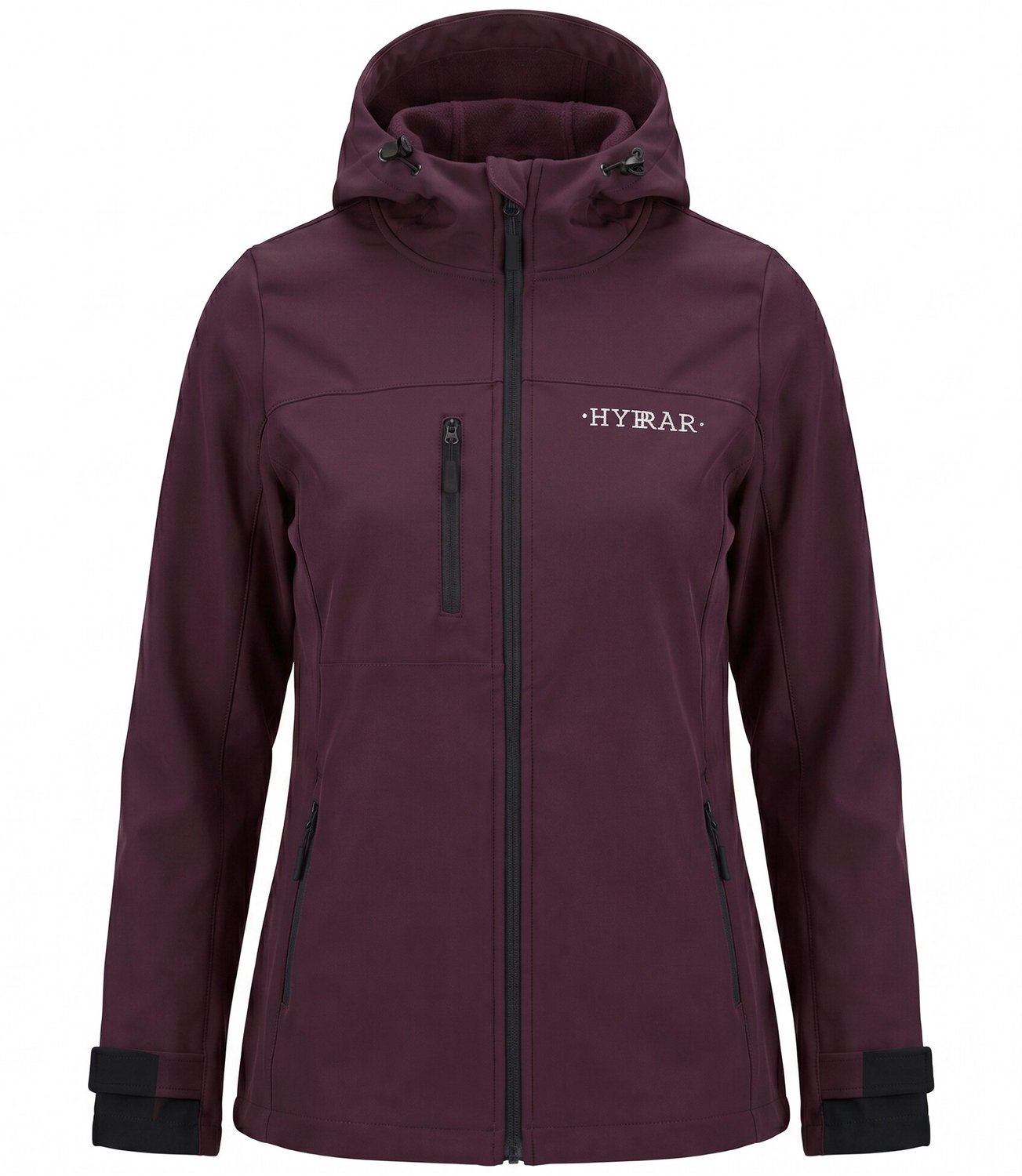 Ulla Popken - Dames - HYPRAR softshell jas waterafstotend stretch reflector - Donkerpruim - Maat 42+
