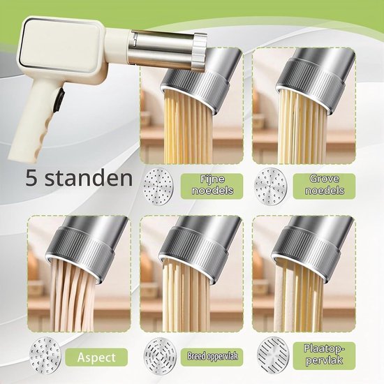 Draagbare elektrische pastamaker met 5 schijven voor zelfgemaakte spaghetti en lasagne, ideaal voor pasta liefhebbers — afbeelding 4