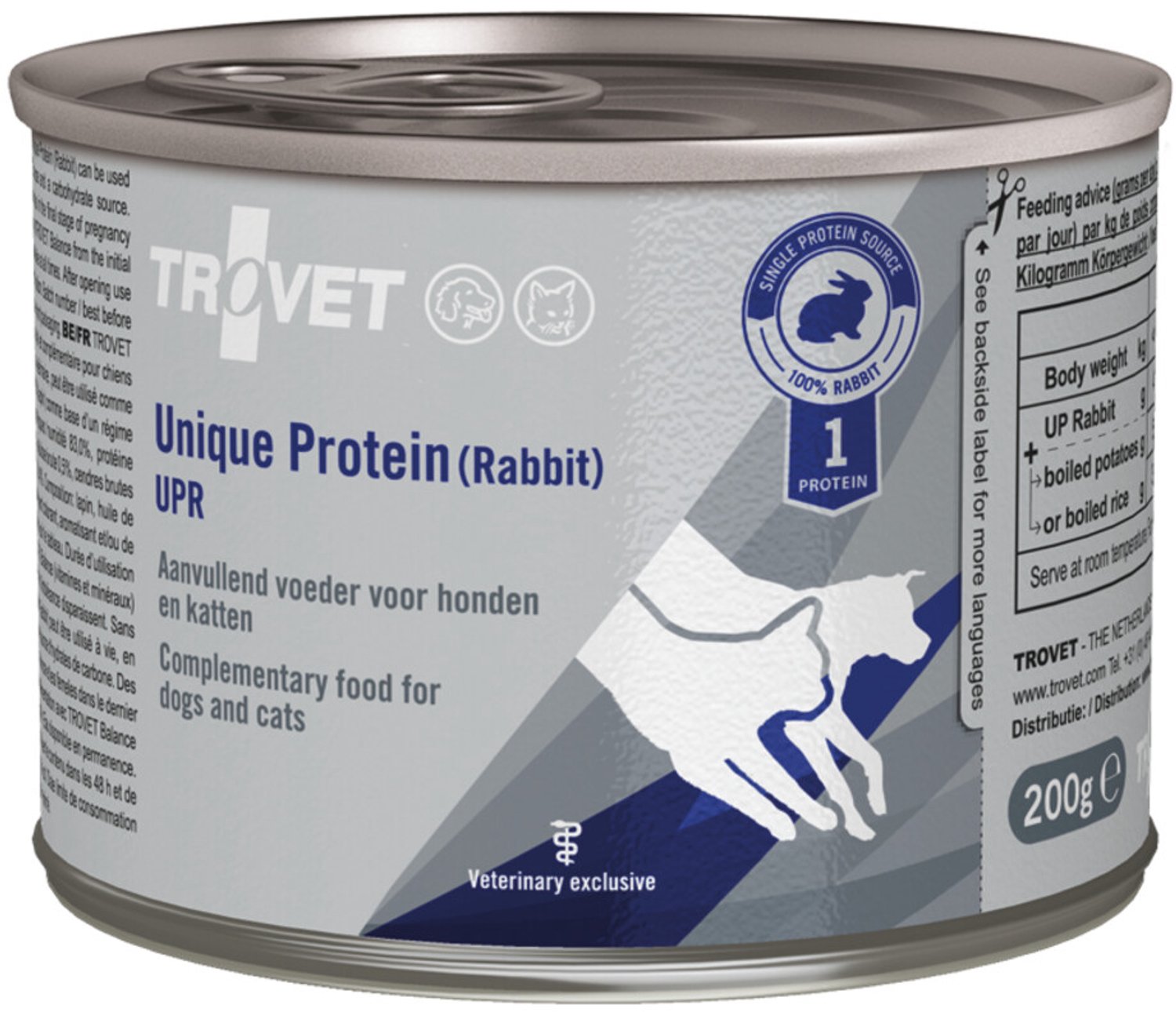 Trovet - Honden- en Kattenvoer Nat UPR Unique Protein Konijn - 6 x 200 gr