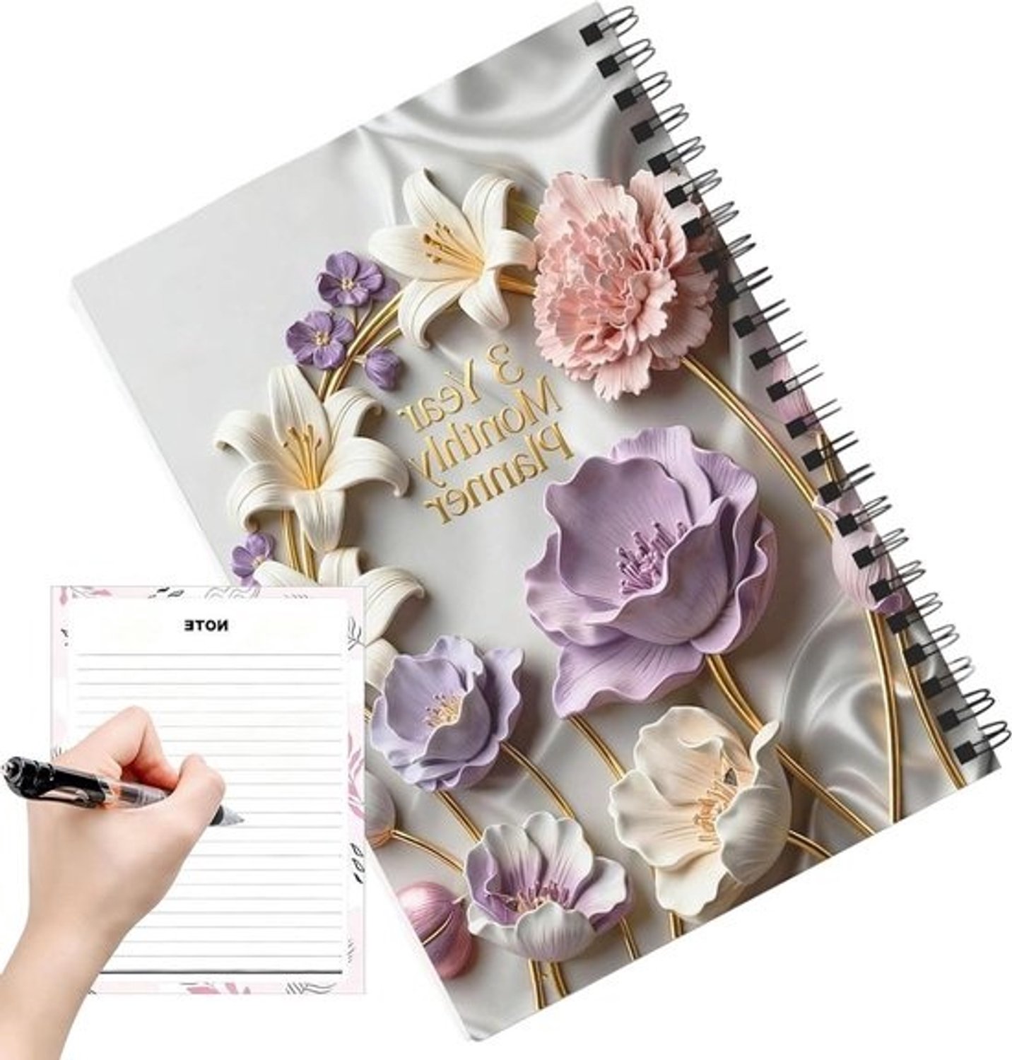 Maandplanner - Agenda Boek - Plannen op lange termijn - Overzicht van 36 Maanden - A5 - Bloemen