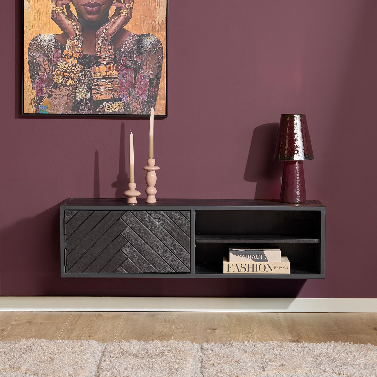 Starfurn Tv meubel New York - Zwart - 35x280x33 cm