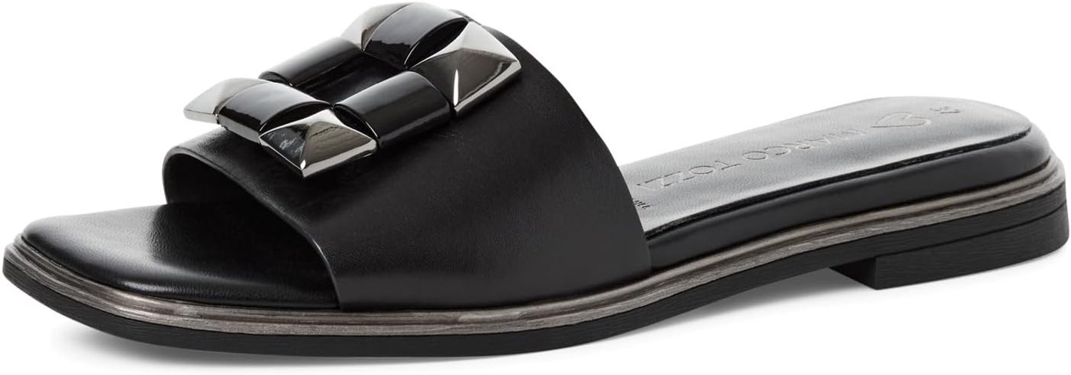 Marco Tozzi Dames Lederen Pantoffels Comfortabel & Stijlvol Zwart