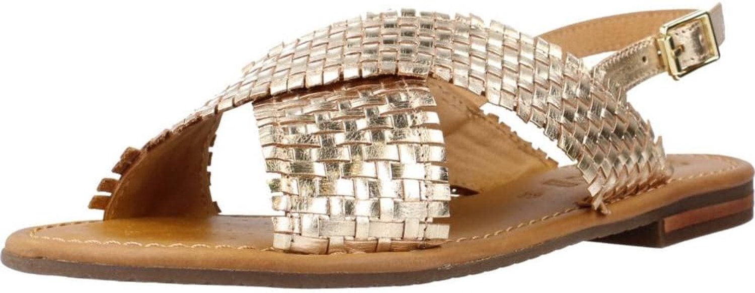 Geox D Sozy S A Dames Sandalen Leer Memory Foam Goud