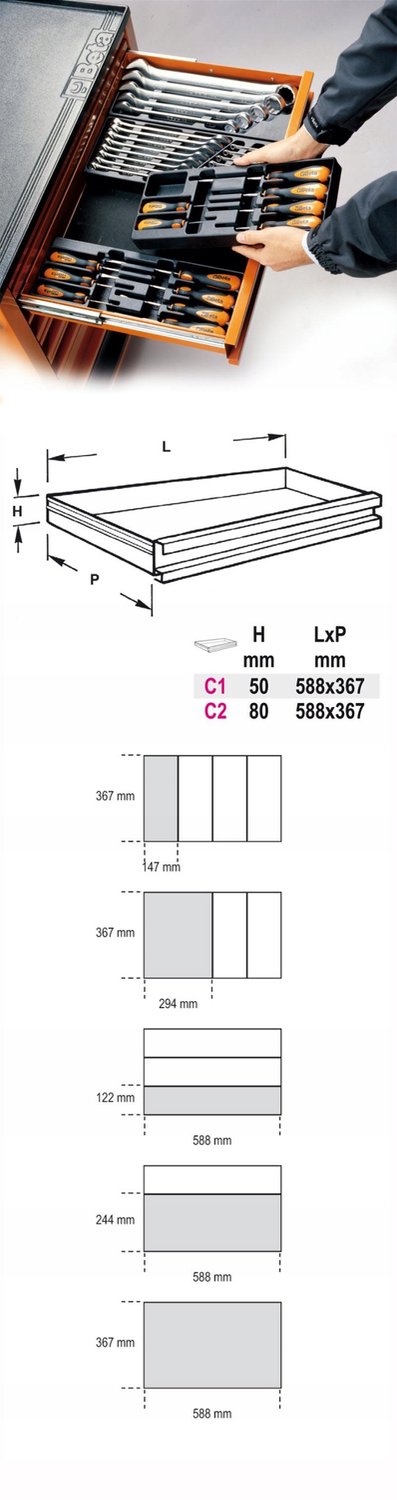 Beta Gereedschap Inlay met 12 Sleutels 8-19mm