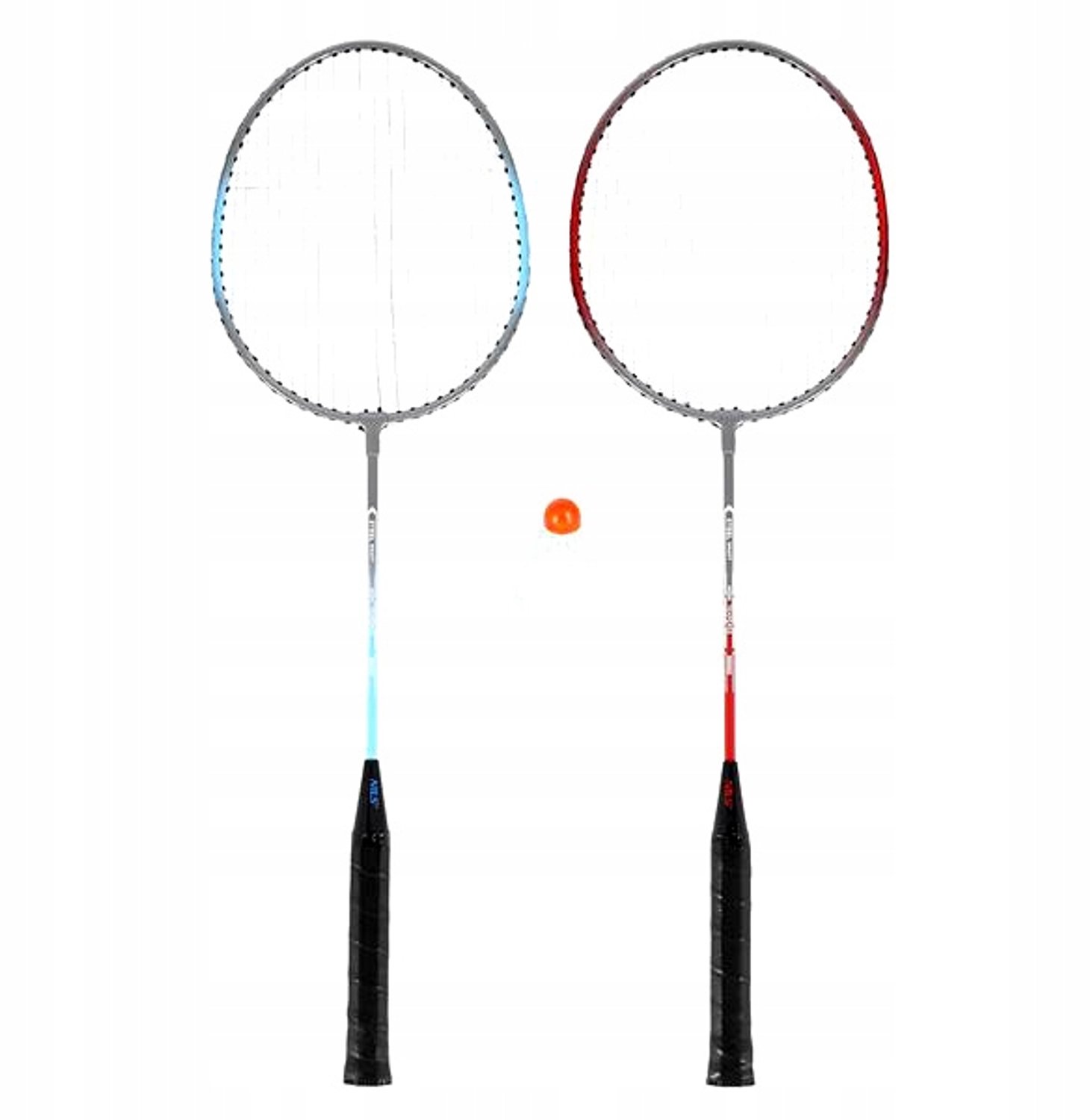 NILS Badminton Rackets Set 2 Stuks Staal met Shuttle & Hoes