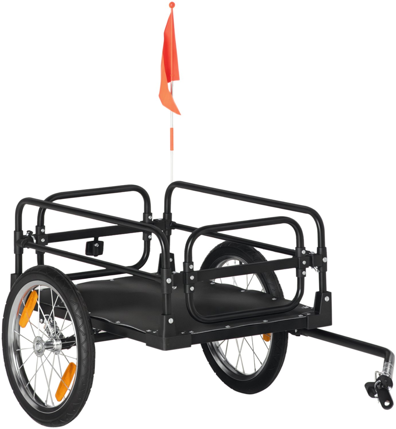 HOMCOM Outdoor Opbergaanhanger - Staal - 125x64x53,5cm - Zwart