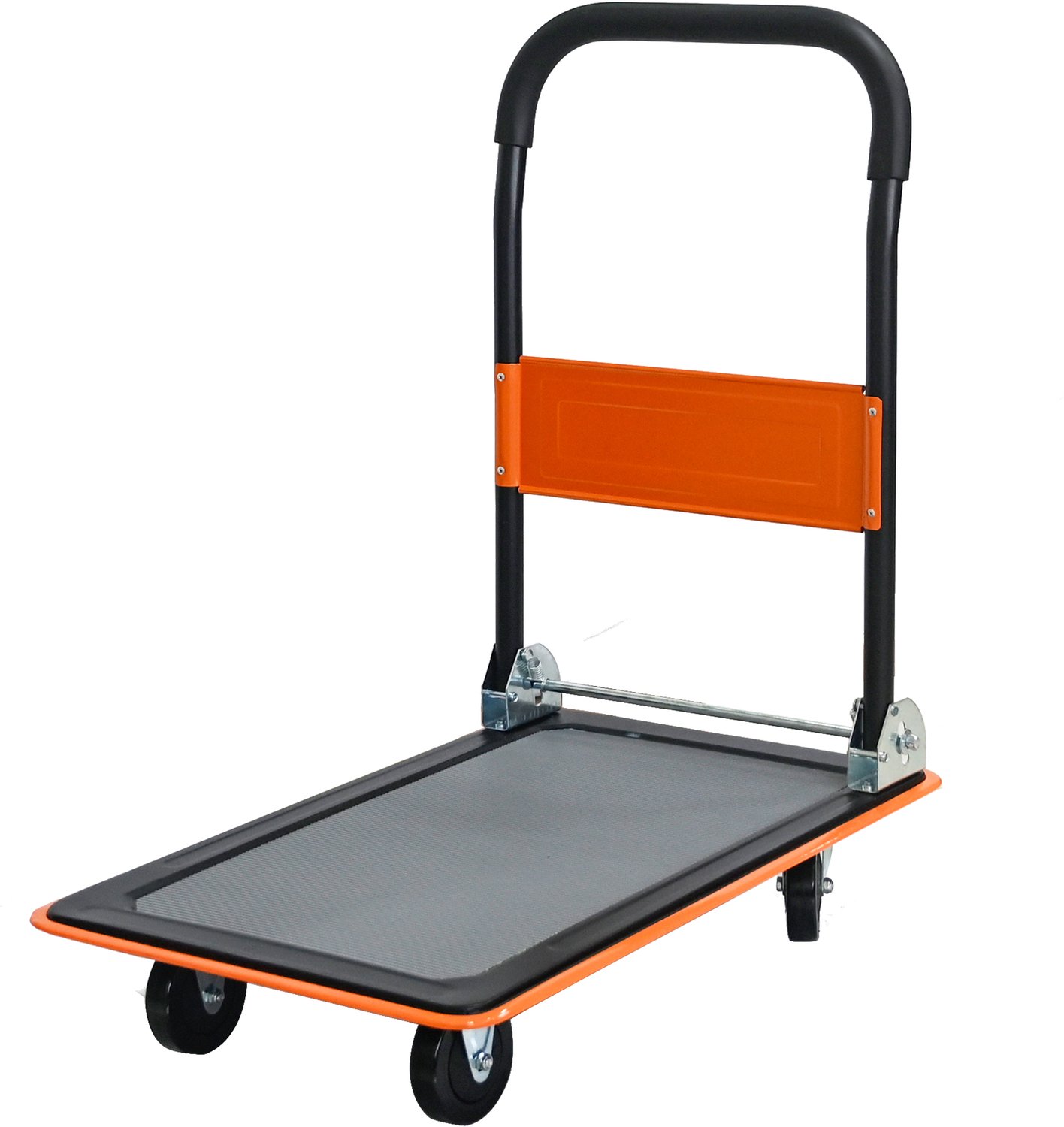 Opvouwbare Platformwagen - Draagvermogen Van 150 kg - Stalen Transportkar Met 360° Draaibare Wielen En Handgreep - Oranje