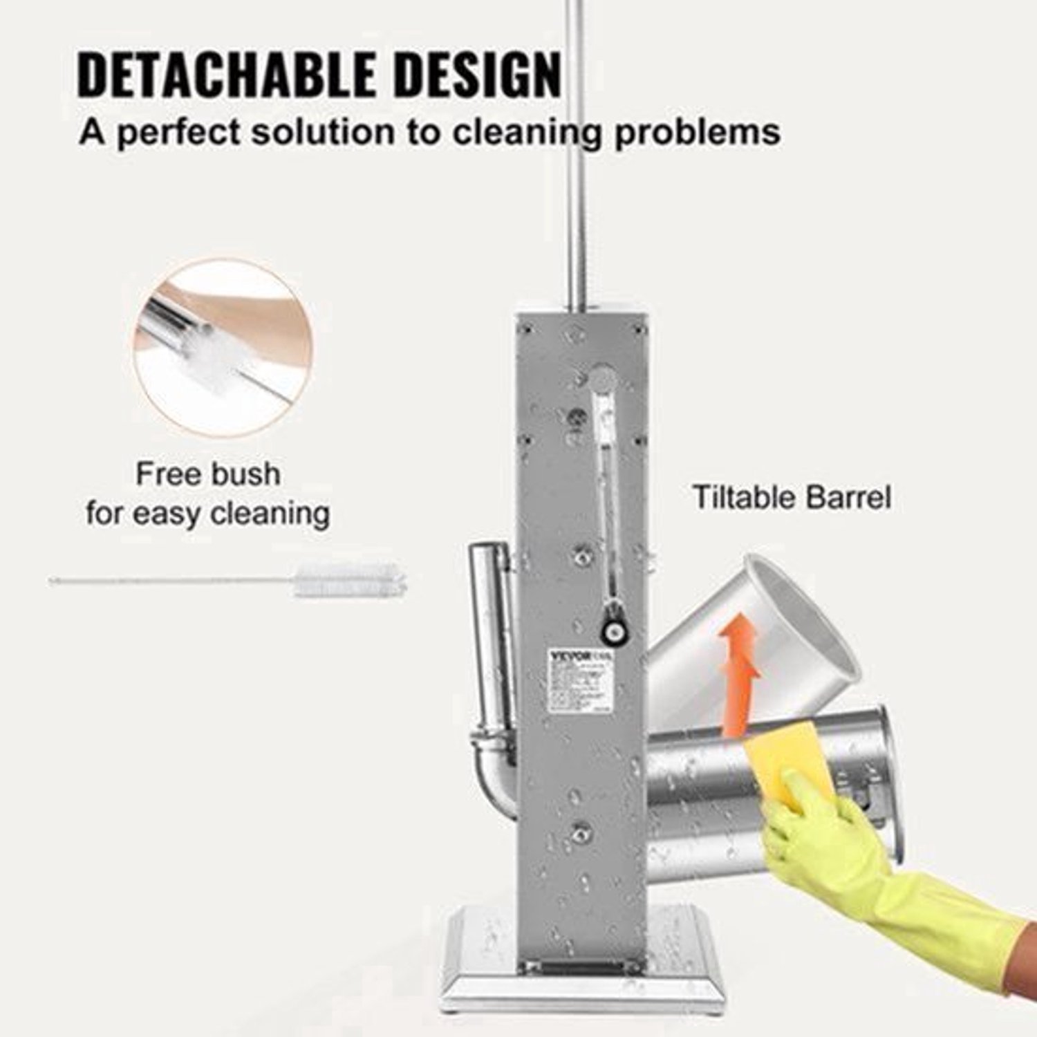 Worstenvuller - Worstenmaker - Professionele 5L RVS Worstenvuller - Inclusief 5 Vulbuizen - Handmatige Verticale Worstmaker - Worstmachine