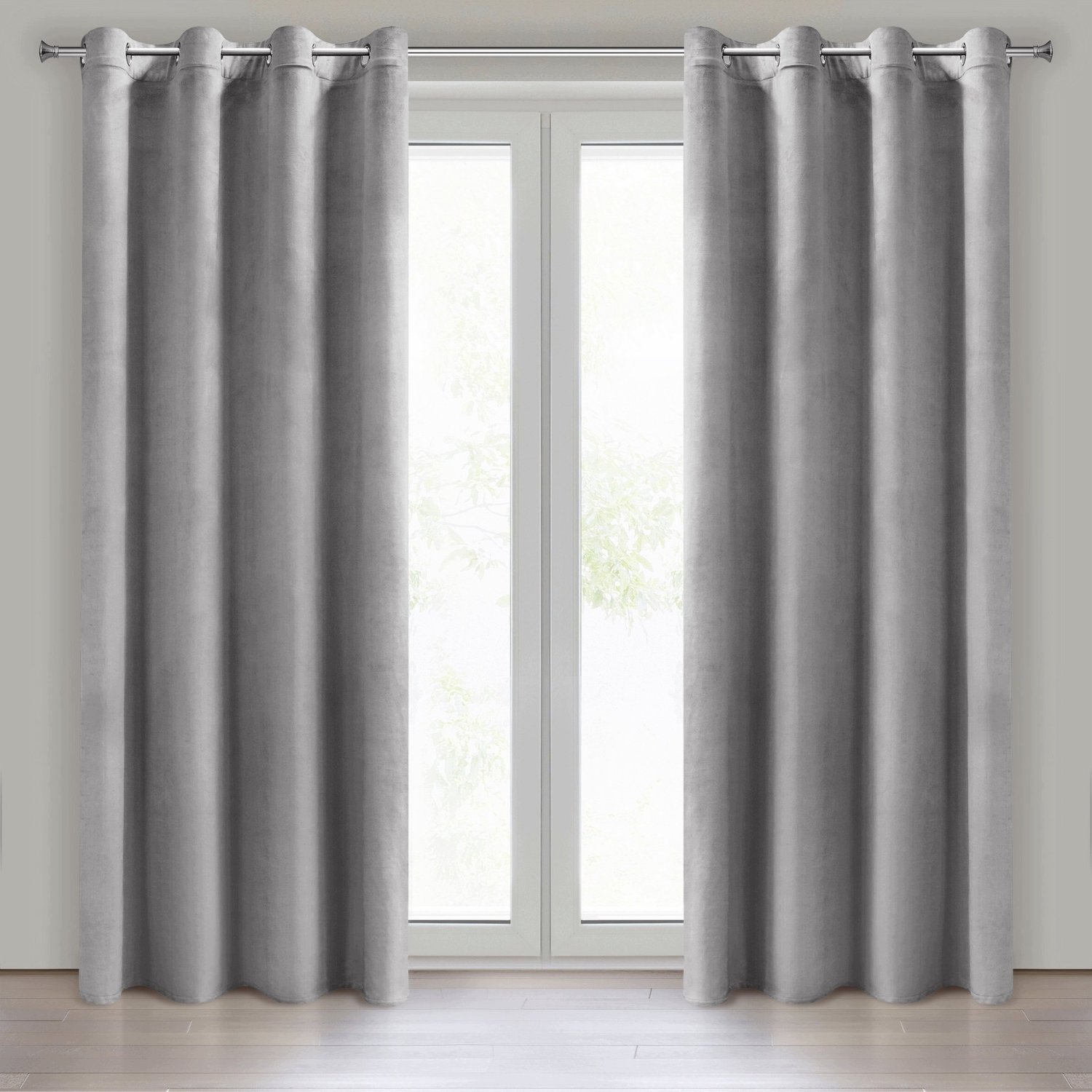 NAMI Velours Gordijn 140x250cm Zilver - Klaar voor Gebruik