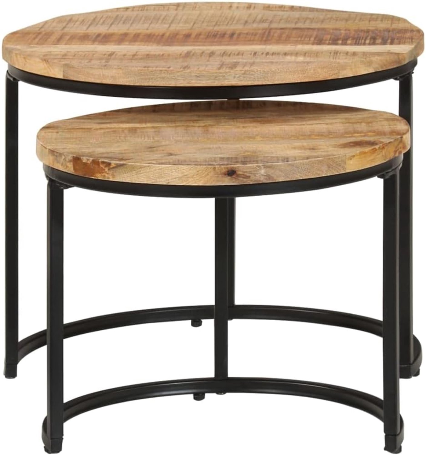 Tafel woonkamer banktafel set tafels 2 stuks. Ruw mangohout voor slaapkamer, werkkamer, kantoor