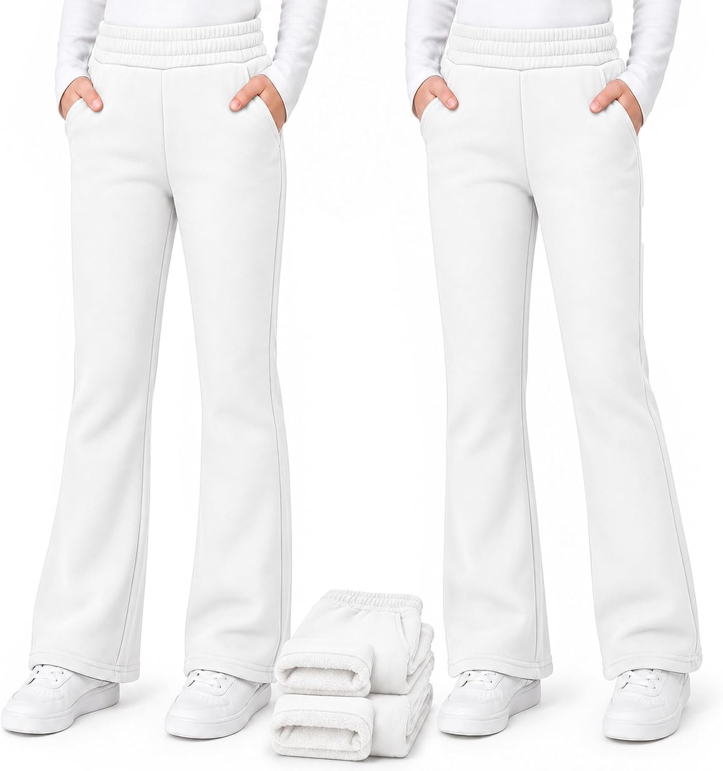 Fleece-legging met uitlopende pijpen voor meisjes, set van 2, 5-16 jaar