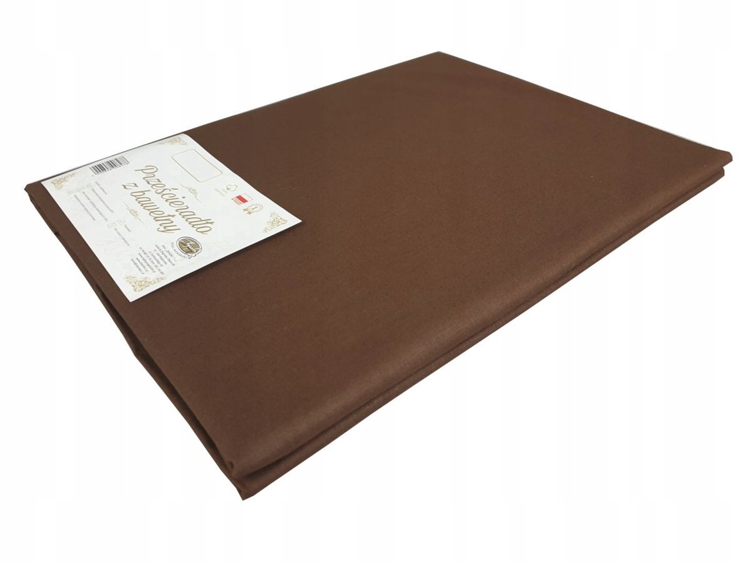 100% Katoenen Hoeslaken 180x220 cm - Zonder Elastiek - Bruin