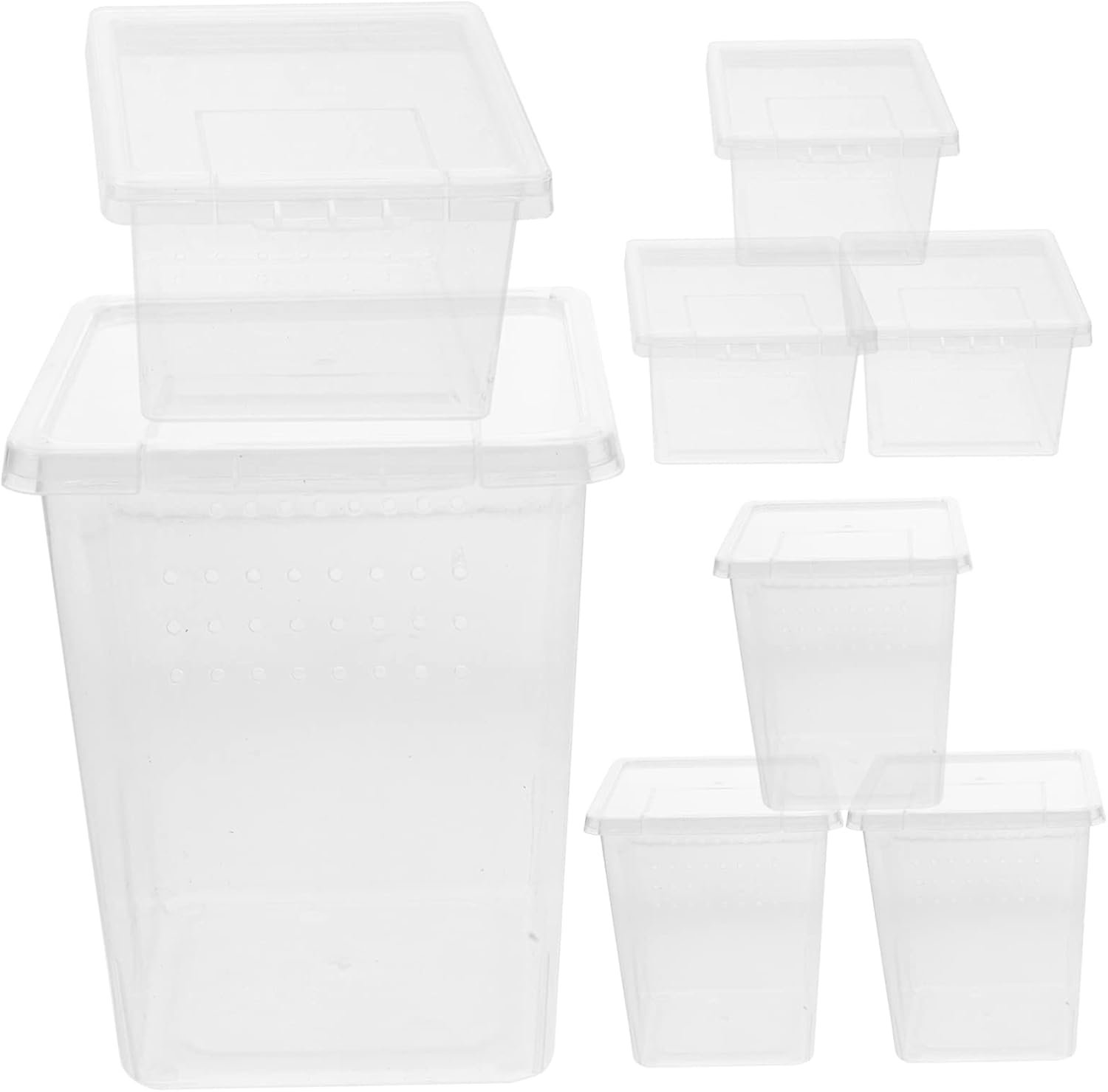 8stuks Transparante Reptielenhouder Multifunctionele Draagbare Terrarium Voor Huisdieren Voor Spinnen Reptielen Met Uitstekende Temperatuurregeling Weerbestendig Materiaal