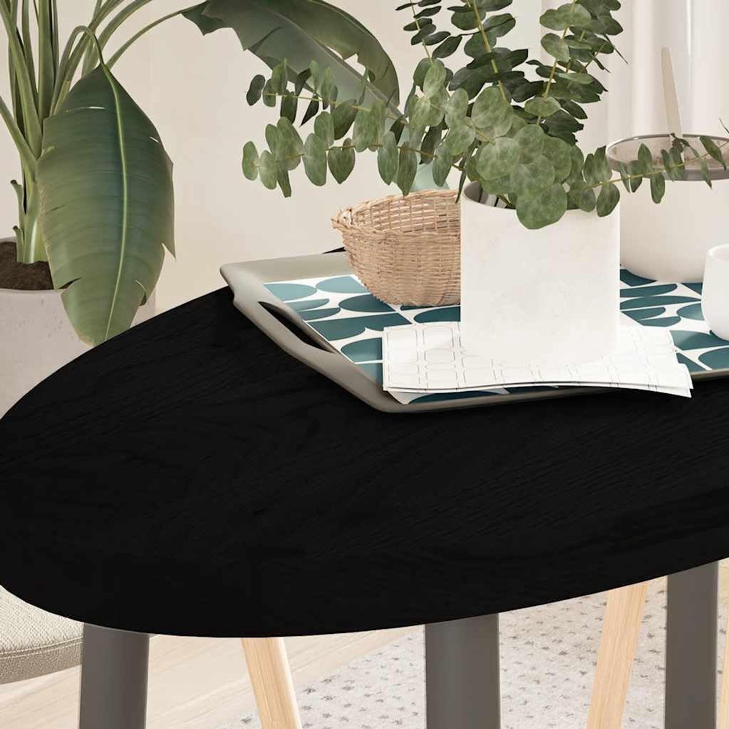 Eettafelblad, vervangend tafelblad, houten tafelblad, vervangingsplaat voor tafel, geschikt voor eetkamer, café, restaurant, hotel, donkerbruin, 100 x 50 x 4 cm, massief hout, eiken