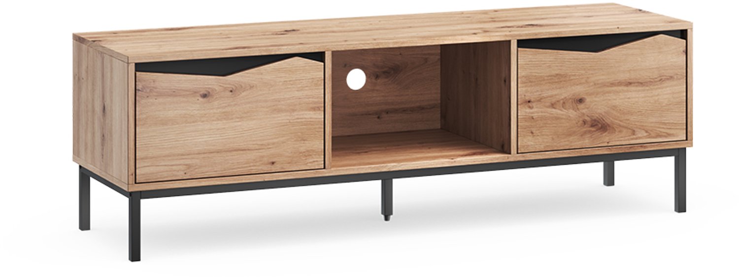 Vicco TV-meubel Elvano, Eiken/Zwart, 135.3 x 43.5 cm