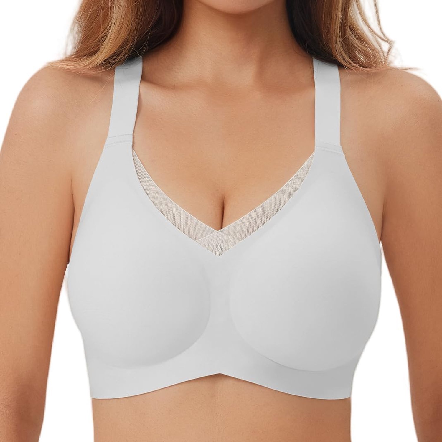 Beha voor dames, zonder beugel, bralette, naadloos, push-up-vulling, comfortabel, met superzachte bekleding