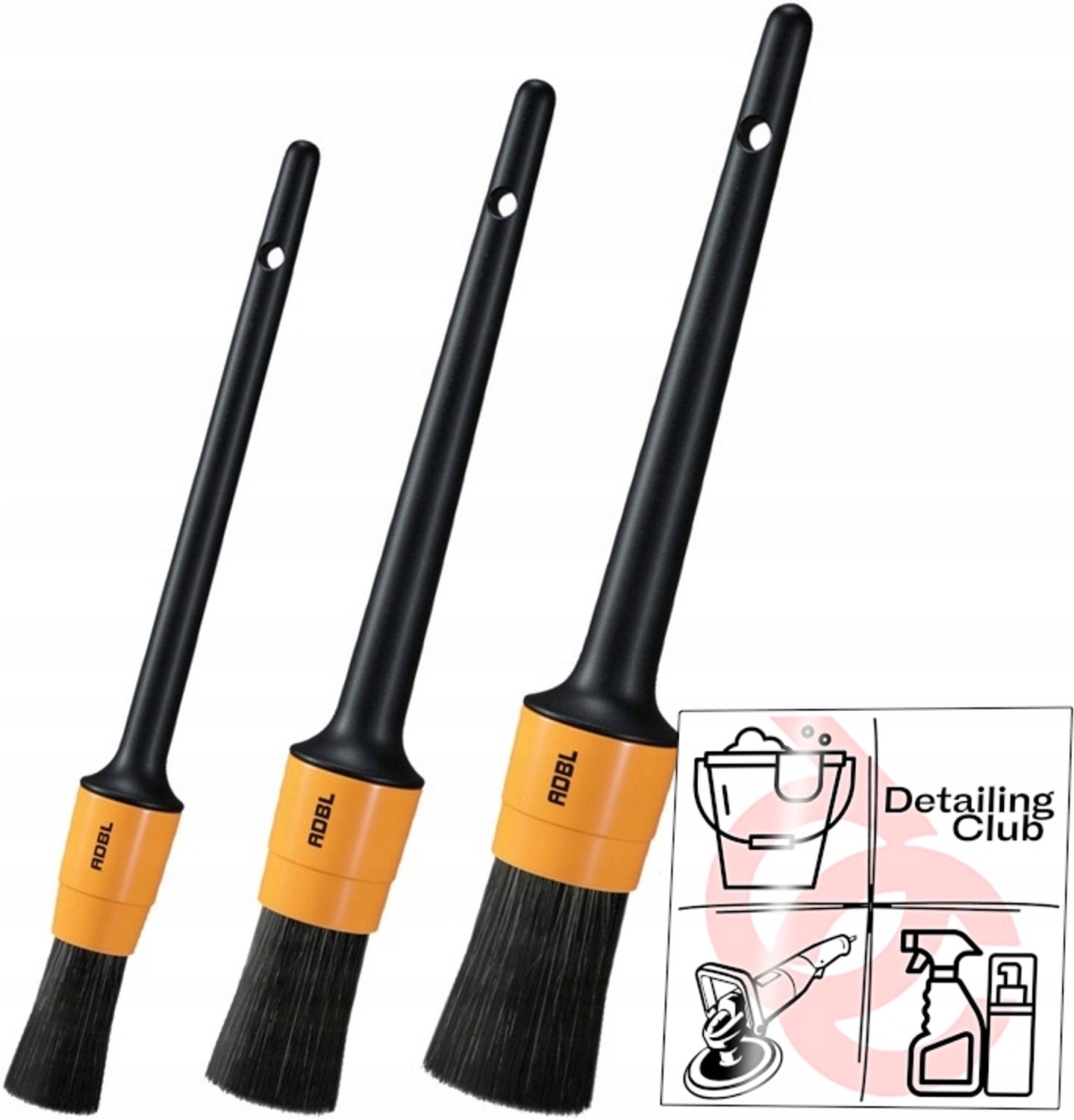 ADBL Round Detailing Penseel Set 3 Stuks (8, 12, 16 mm)