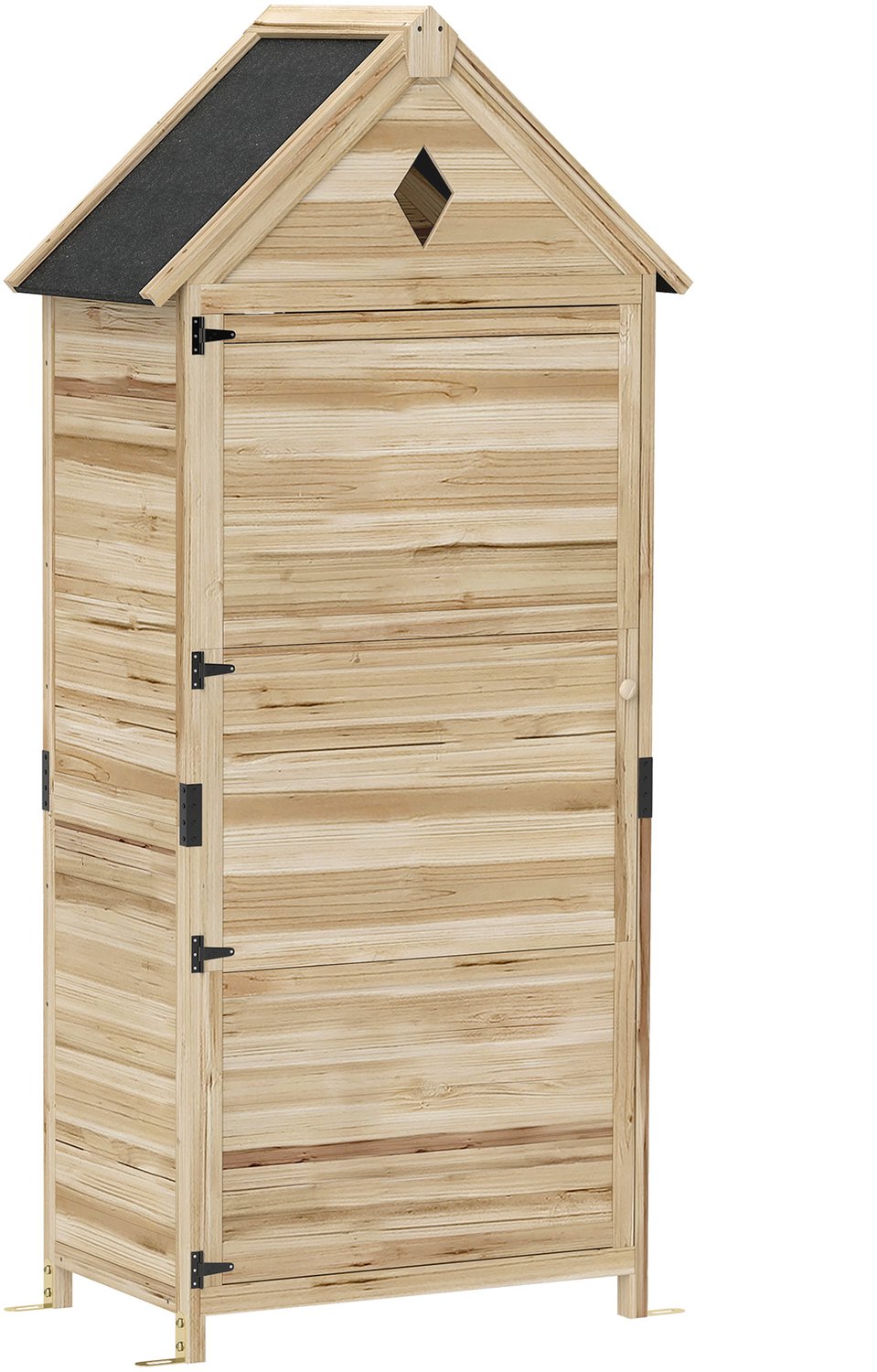 Sunona Tuinkast - Met 4 planken - Van dennenhout - 80 x 49 x 170 cm - Natuurlijk hout