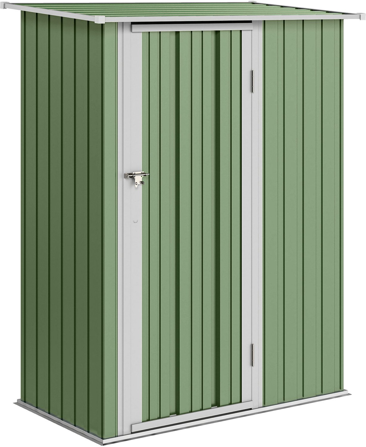 Sunona Metalen tuinhuis - Met schuin dak en afsluitbare deur - 142 x 86 x 177/189 cm - Groen