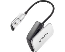 VARTA LED Book Light Leeslamp - Flexibele Nek - Inclusief 2x CR2032 Batterijen - Boeklamp met Klem - Zwart/Zilver