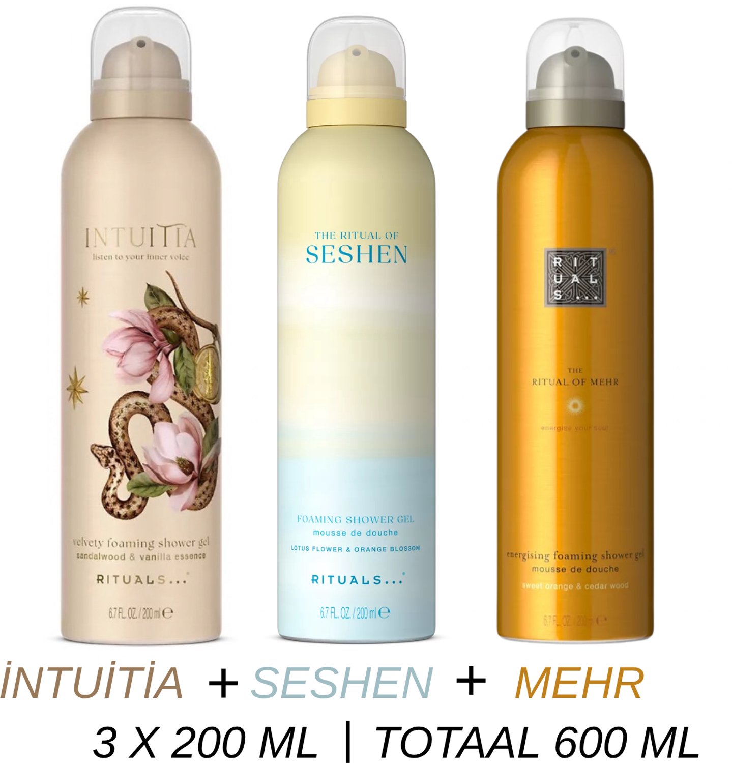 Rituals - Shower Gel Value Set - Intuitia + Seshen + Mehr - 3 x Shower Gel 200 ml = 600 ml - Douchegel - Doucheschuim
