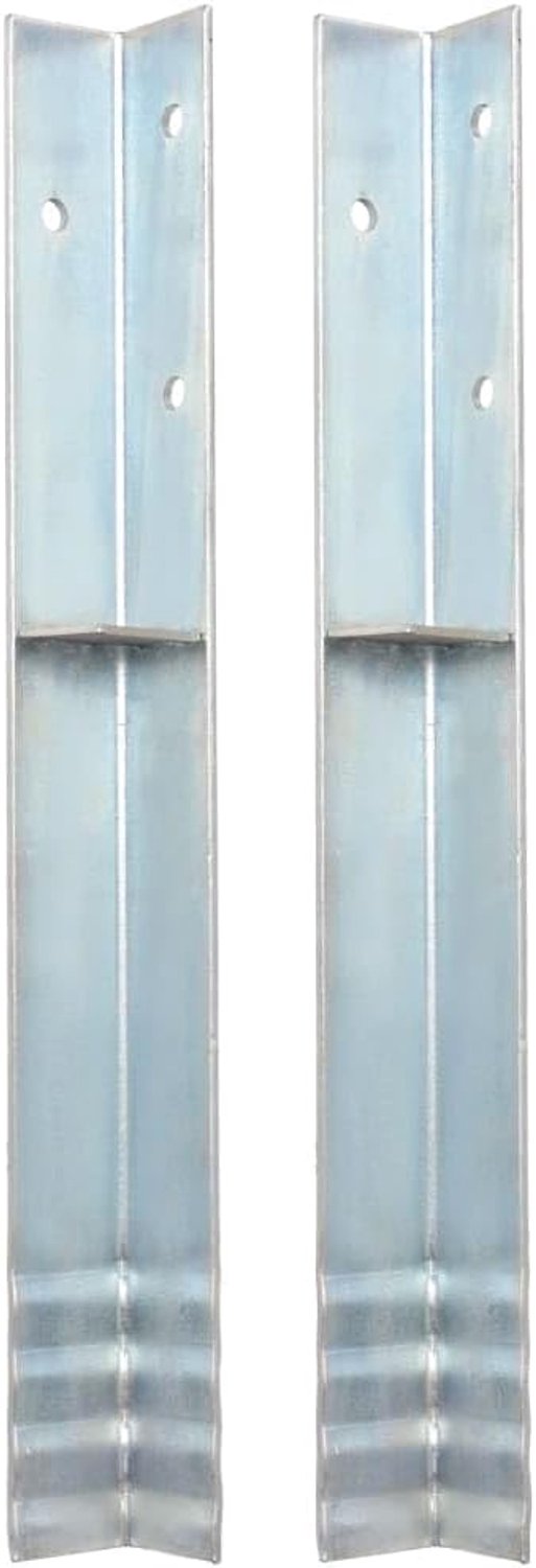 2 stuks grondankers, L-vorm, 50 cm, van verzinkt staal, voor speeltoren, schommelframe, klimrek, bevestiging