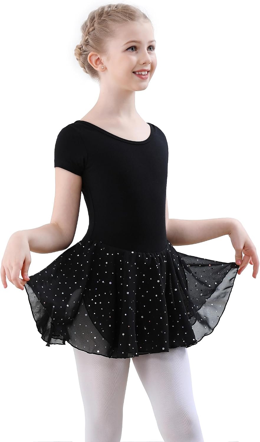 Dansjurk voor Meisje Katoen Balletpakje Dans Turnpakje Korte Mouw Ballet Tutu Meisje