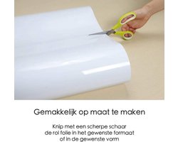 Whiteboard Folie 45 x 200 cm, Zelfklevende Muursticker inclusief 4 stiften met wisser, Witte Whiteboard Folie, Zelfklevend Schoolboard, Muur Sticker voor op Kantoor, School of Thuis