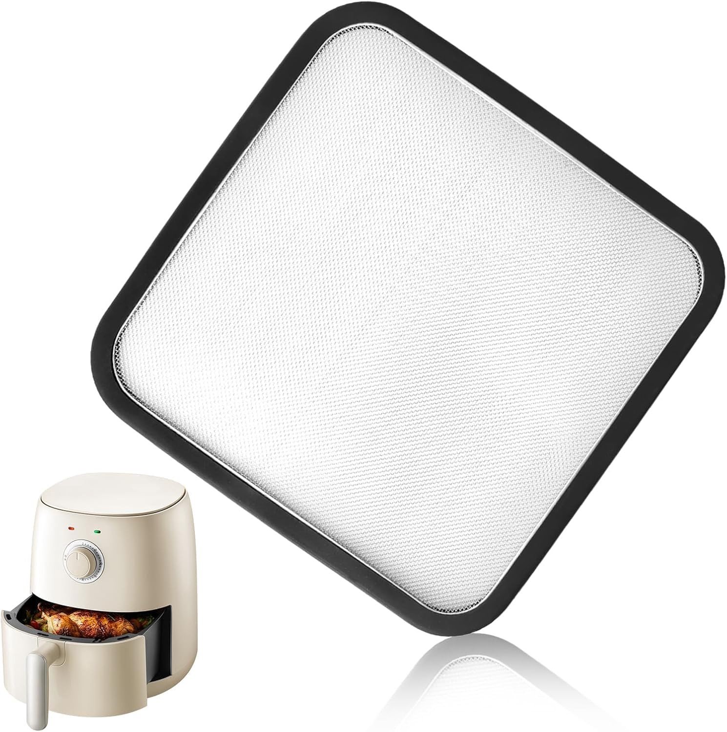 Magnetische RVS Spatdeksel voor Airfryer 5.5L/6L/6.2L en XXL 7.2L, Bescherming tegen Vet en Spatten, Keukenaccessoires voor Gezond Koken