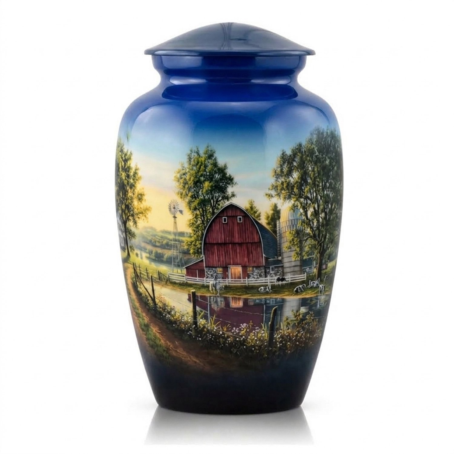 Akerz Urn Boederij - 3.5 Liter - Crematie Urn - Voor Huisdieren of Menselijk As - Crematie As - Urn - Begrafenis