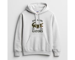 Meisje Hoodie – JUST A GIRL WHO LOVES GATORS – Dieren Outfit – Unisex Hoodie voor Dames & Heren – Leuk Cadeau voor Alligatorliefhebbers